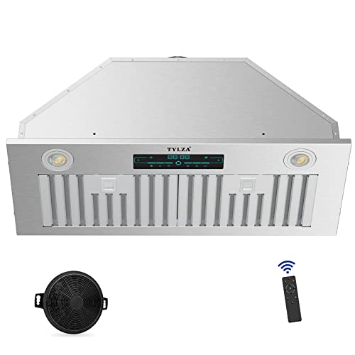 Range Hood Insert 30 inch, Ducted/Ductless 900 CFM Range Hood Insert with Charcoal Filter Included, Built-in Range Hoods Insert Stainless Steel With 4 Speed Gesture Sensing & 2 Pcs Adjustable Lights