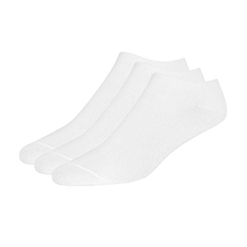 LEMON Women's 3-Pack Pillow Polytam Roll Top Ped No Show Sock, White, One Size