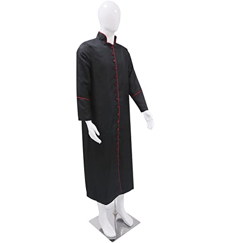 Men's Cassock Choir Cassock Church Robe Minister Robe Clergy Pulpit Liturgical Black Handmade4