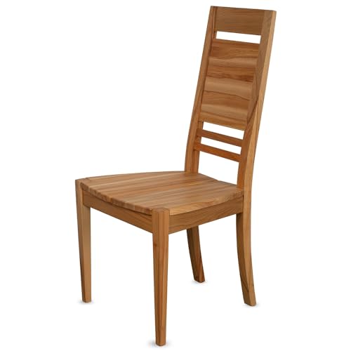 KEHO Esszimmerstühle 2er Set (CH03) - bis 130 kg - Aus massivem Buchenholz - Stühle Esszimmer - Fertig montiert (Natur)