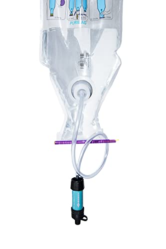 Puribag Pro System Gravity Water Filter - Portable 4-in-1 Backpacking, Camping & Emergency Water Filtration System - Hangs Anywhere