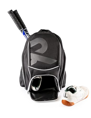 Raquex Mochila deportiva para 1 raqueta de tenis o 2 raquetas de squash o bádminton, mochila para raquetas + zapatos + portátil + botella de agua