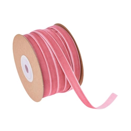 shamjina Decorative Velvet Ribbon Roll, 1cm Width, 20 Yards for Craft Projects and Gift Wrapping, Pink