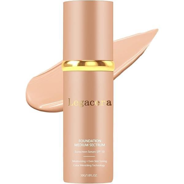 Official Legacera Foundation for Mature Skin, 4-in-1 Foundation - Longwear Match, Hydrating Full...