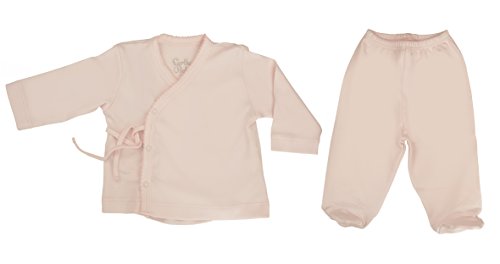 Earthy Baby GOTS Certified 100% Organic 2 Piece Basic Essential Layette Set for Newborn Baby Boys and Girls, Organic Super Soft Pima Cotton in Pink