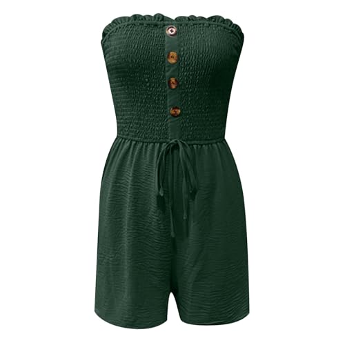 Mono corto casual para mujer vestidos sueltos de una pieza contra el calor del verano 4