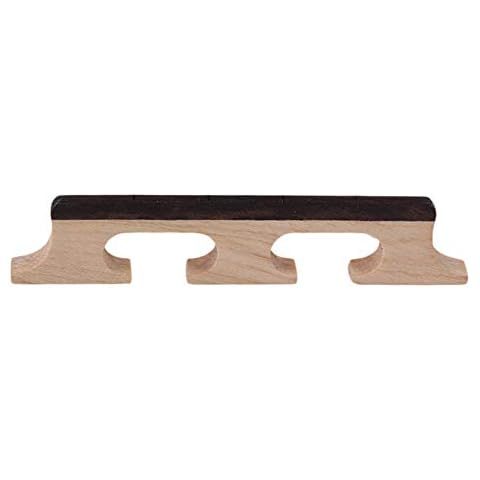 Yibuy 4 String Banjo Bridge with Ebony Saddles 76.5x5.5x16mm Cover