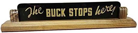 Patriotics The Buck Stops Here Iconic President Harry Truman Executive Desk Plaque Sign