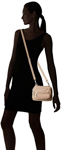 Image of Baggallini Triple Zip Small Crossbody Bag for Women - Lightweight Convertible Fanny Pack Belt Bag