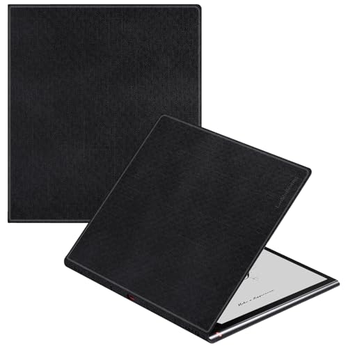 LaoShuSheng Magnetic Case for 10.3 Boox Note Air 5 C (2025) / Boox Note Air 4 C (2024) & Note Air 3 C Tablet - Ultra-Thin Lightweight PU Leather Book Folio Cover with Auto Sleep/Wake (Cloth Black)