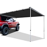 Vehicle Awning Pull-Out Sun Shade Shelter, Adjustable Height Car Side Awnings, Overland Tent Campervan Awning, Roof Tent Camping, Aluminum Alloy Frame, PU5000mm Waterproof UV50+(160x250cm/5.2x8.2ft)