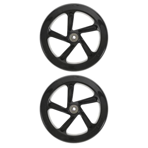 DOITOOL Ruedas para Scooter de Alta Elasticidad de Pu 180 Mm, Par de 2 Piezas Rodamientos, Ruedas Silenciosas Resistentes al Desgaste para Patinete Acrobático en Carreteras y Plazas