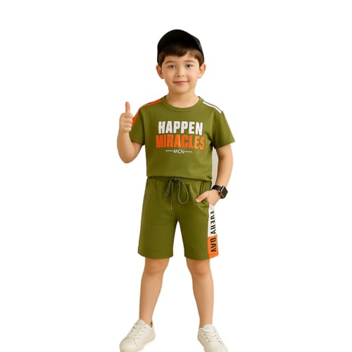Image of Kidbea Kids Cotton T-Shirt and Shorts Set | Soft Breathable Co-Ord Outfit for Boys | Trendy & Stylish Summer Wear | Boys Clothing Set