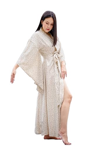 Image of Na'Rak Women's Kimono Robe, Full-Wrap Yukata Style Long Soft Loungewear Luxury Dressing Gown