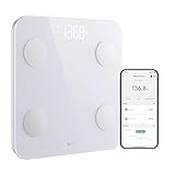 Wyze Scale S, Scale for Body Weight, Digital Bathroom Scale for Body Fat, BMI, Muscle, Heart Rate, Body Composition Analyzer with App, Batteries Included, Bluetooth, 400 lb, White