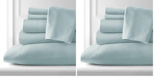 Image of Hospital Twin Extra Long 100% Cotton Jersey Sheet Set - Soft and Comfy - by Crescent Bedding -Twin XL Mint Blue (Pack of 2)