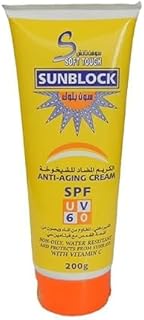 rawal beauty house Soft Touch Sun Block Anti Aging Cream With Vit C for All Skin Types Spf 60 200G Pack Of 1 Nos