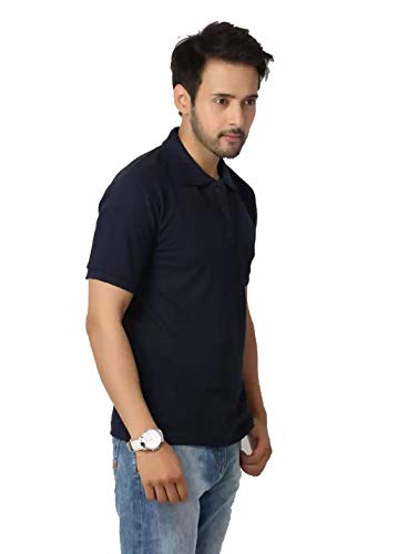 Image of KEOTI Poly Cotton(Mattey) Collar Neck Half Sleeves Tshirt for Men & Boys (Pack of 2), Plain-Regular Fit, Formal /Casual Wear, Polo Tees for Daily Use Stylish Comfortable Men's T-Shirt