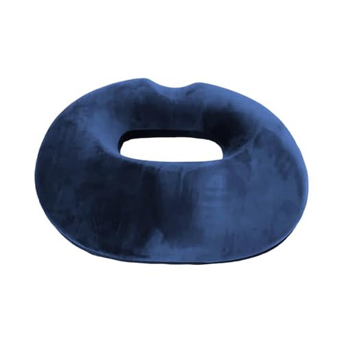 MagiDeal Almohada Tipo Donut para Sentarse, Almohadilla para el coxis para Viajes por Carretera en Coche, Silla de Oficina sentada Durante Mucho, cojín, Azul