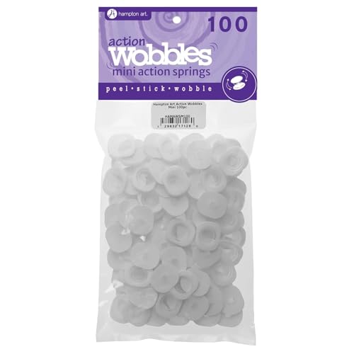 Hampton Art Action Wobbles Mini 100 Pieces, Action Wobbler, Wobble Kit, Wobblers for Card Making, Craft Springs, Action Wobblers for Cards, Action Wobble Springs
