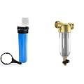 Aquaboon 20" x 4.5" Whole House Well Water Filter System with Pressure Release Button, AB-PF50M Reusable Sediment Water Pre Filter