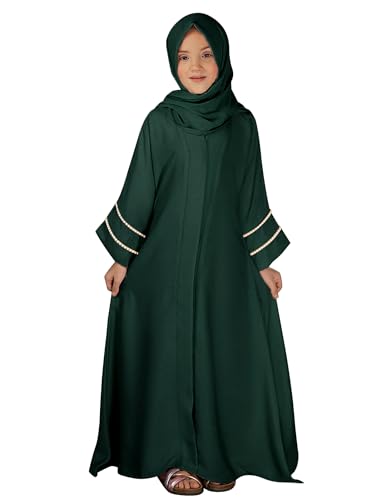 Vestido musulmán para niñas FYMNSI conjunto de hiyab y abaya maxi
