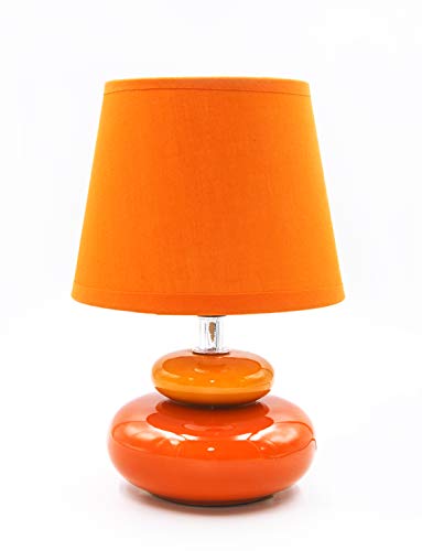 « Julia » Lampe de table / Lampe de chevet / Lampe de bureau / Lampe / pied formé de 2 pierres en céramique Orange