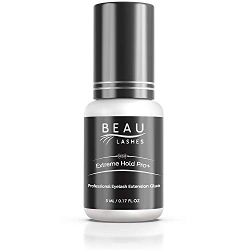 Extreme Strong Hold Professional Eyelash Extension Glue - Strongest Black Bonding Adhesive for Long Lasting Semi Permanent Individual Lash Extensions - 1-2s Fast Drying / 7-8 Week Retention