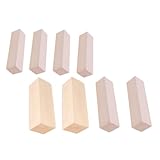 UKCOCO 8 Stück Bastelholzset aus Polierten Naturbelassenen Holzklötzen Langlebige Holzplanken aus Lindenholz Vielseitig für Selbstgemacht Schnitzerei und Dekoration