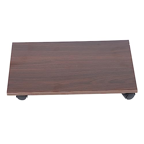Soporte para CPU de madera natural con ruedas y tornillos para torre de computadora, soporte móvil para computadora con fácil montaje y estructura estable