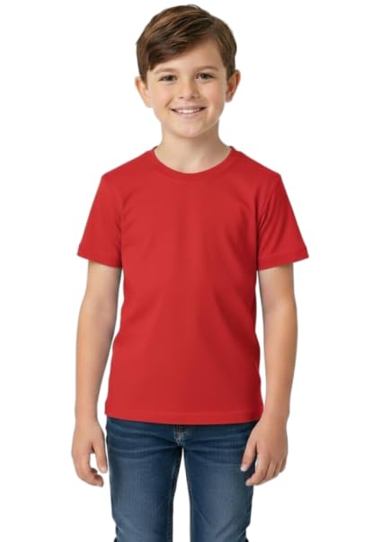 Image of T-Shirt for Boys | Super Colour (White Black Pink Yellow) Super Cotton [100% Pure] Solid Plain Tees