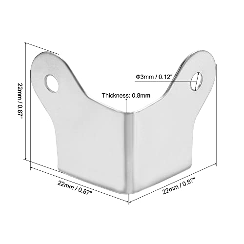 Image of uxcell 22x22x22mm Metal Box Corner Protectors Box Edge Guard Chrome Plating 8pcs