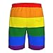 Men & Boys Fit Swim Trunks for Beach Athletic Hiking Quick Dry Drawstring Essentials Half Pants with Pockets Lining, Beachwear LGBT Pride Rainbow Flag Fashion Swim Trunks