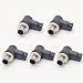 FOWIUNYE 5Pcs M12 4 Pin Male Right Angle Connector, A Code Industrial Circular Connector IP67 Unshiled Field Assembly Wireable Sensor 250V 4A AC/DC Connector