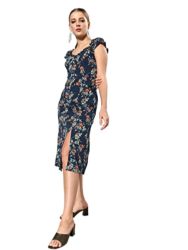 Image of Rare Women's Polyester A-Line Midi Casual Dress