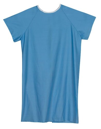 MABIS/DMI Healthcare Convalescent Gown with Hook & Loop, Blue