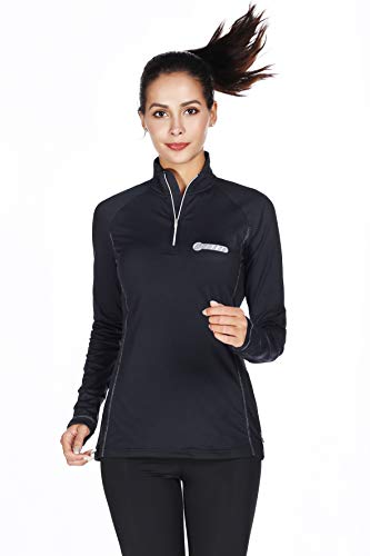 Bpbtti 18019 Women'S Thermal Quarter Zip Pullover Shirt Running Cycling Jersey thumb #3