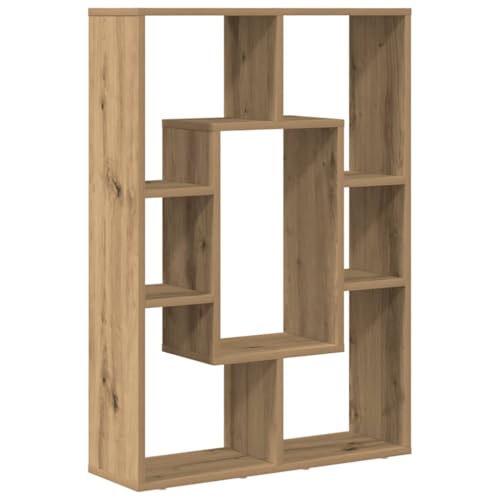 Estantería estrecha de madera para 60 kg con 7 compartimentos de roble Artisan 8