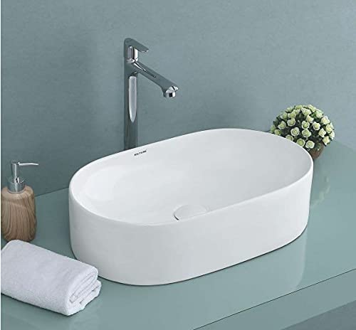 JDM Ceramic Wash Basin (20 X 12 x 6 Inch) / Vessel Sink/Over or Above Counter Top Wash Basin for Bathroom Oval Shape/Finish for Bathroom, Living Room Tabletop Ceramic Bathroom Kitchen Sink (B0CWVJN9YF) Amazon Price History, Amazon Price Tracker
