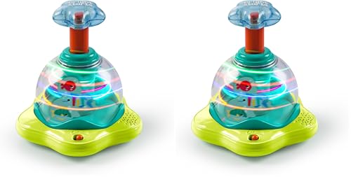 Image of Bright Starts Press & Glow Spinner Cause and Effect Musical Baby Toy,Age 6 Months+,(Pack of 2)