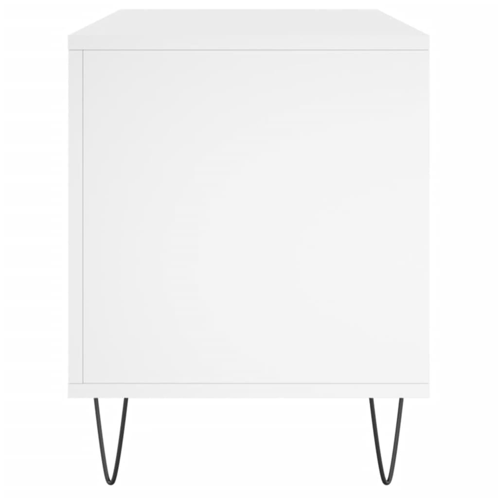 vidaXL Mueble para Discos Madera contrachapada Blanco 100x38x48 cm, Mueble Tocadiscos, Armario para almacenaje de vinilos, Armario de Tocadiscos