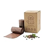 Baba&Nana Dog Poop Bag Rolls, Coffee Scented and Extra Thick Cat Waste Bags, 6 Rolls of 100% Leak Proof Poop Bags for Doggie Walkers and Kitty Litter Scoopers- 90 Count Bags