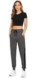 Pantalon de Chandal Mujer Algodon Pantalones Mujer Invierno Jogger Pantalones Deportivos Largos Elastica Sweatpants con Bolsillos para Correr Running Casual Fitness Gimnasio Jogging Gris Oscuro L