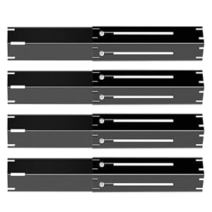 GLARETEX Universal Adjustable Porcelain Steel Heat Plate Shield, Flame Tamer for Gas Grill, Gas Grill Replacement Parts, Extends from 11.75" up to 21" L, 4 Pack