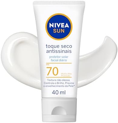 NIVEA SUN Protetor Solar Facial Toque Seco Antissinais FPS 70 40m...