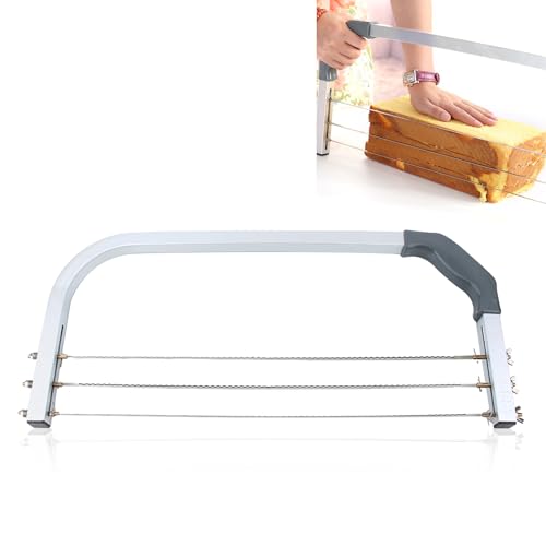 Shipenophy Cake Cutter, Cake Leveller Slicer Adjustable Wire Cake Cutter Leveler Stainless Steel Cake Leveller Cutting Wire Baking Tools Bread Divider Leveler for Kitchen DIY Baking