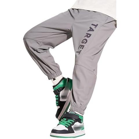 BGMINGYI Little Boys Hiking Cargo Casual Long Pants UPF 50+ Kids Youth Quick Dry Outdoor Camping Letter Trousers (US, Age, 5 Years, 6 Years, Gray) Cover