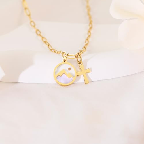 Image of Sereney Cross Necklace for Boys, 8th 9th 13th Birthday Gifts for Toddler Kids Teen Boys Girls, Baptism Gift Mustard Seed Jewelry as Rcia Christian Religious Necklace for Son Daughter Pendants