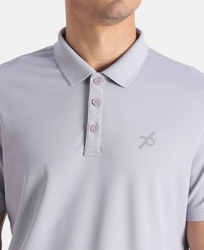 Image of Jockey AM38 Men's Microfiber Fabric Solid Half Sleeve Polo T-Shirt with StayDry & StayFresh Technology