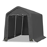 CHARMELEON 8x8ft Outdoor Portable Storage Shelter Shed with Waterproof and UV Resistant Anti-Snow for Motorcycle Portable Garage Shelter, Gray